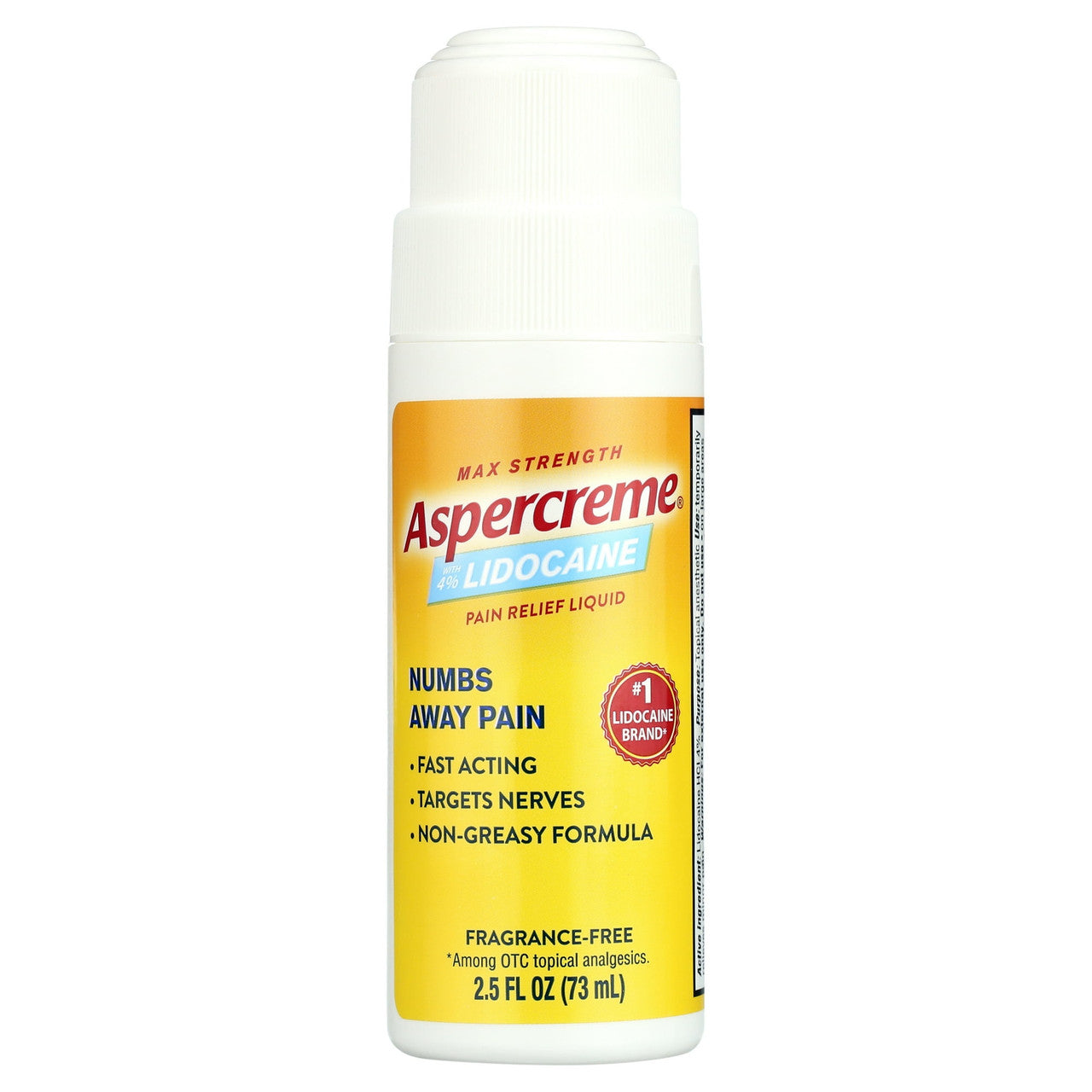 Aspercreme With 4% Lidocaine Roll On Odor Free, 2.5 Oz